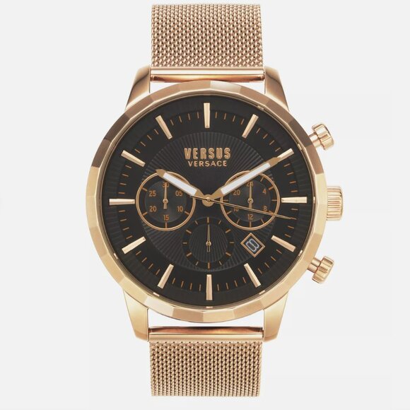 Versace Mens Rose Gold 46mm Bracelet Fashion Watch